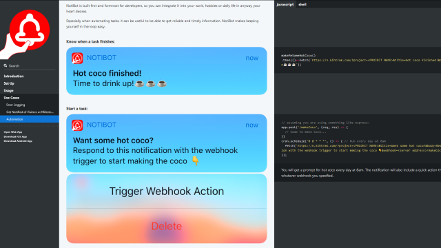 Thumbnail for NotiBot - iOS/Android/Web App
